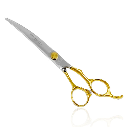 Tauro Pro Line ножницы для стрижки "Perfection by Janita J. Plunge", изогнутые, из нержавеющей стали 440c, золотистого цвета