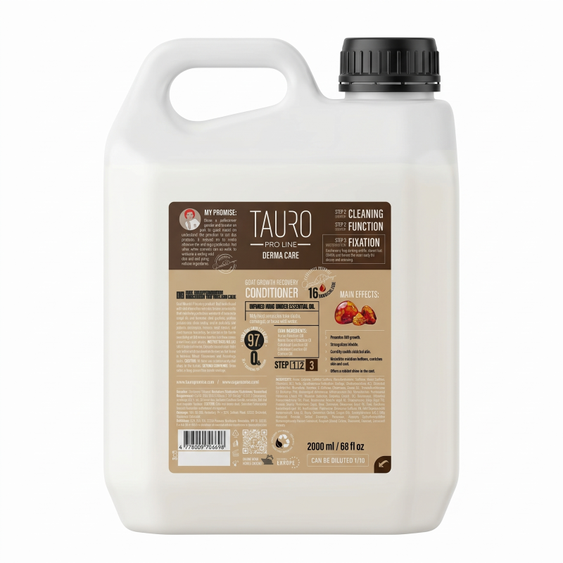 TAURO PRO LINE Derma Care Coat Growth Recovery Conditioner, koera ja kassi karvakasvu taastav palsam, 2000 ml