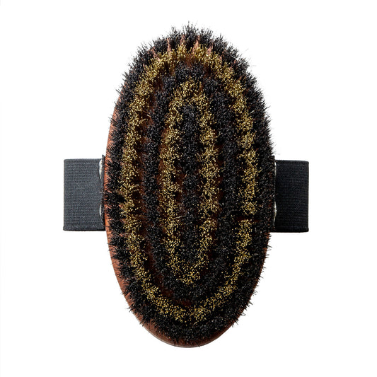 Massaažihari Tauro Pro Line, pirnipuu, messing, hobusekarvadest harjased, helepruun, ovaalne, 13,5x7 cm