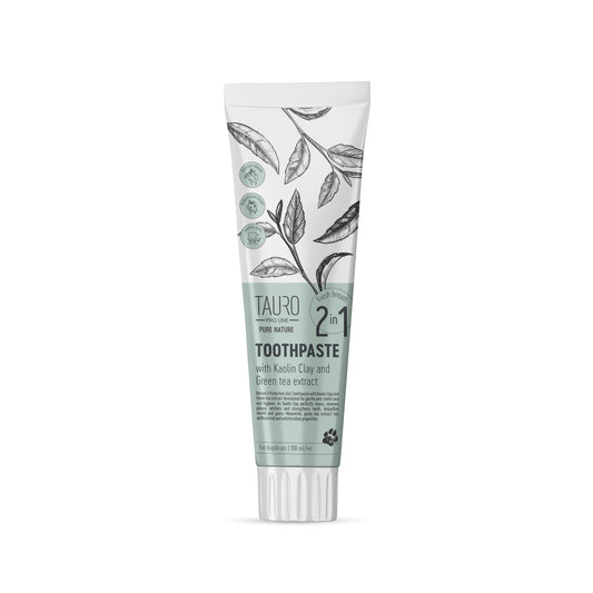 Tauro Pro Line Pure Nature зубная паста для собак и кошек, с белой глиной (каолином), цеолитом и экстрактом зеленого чая