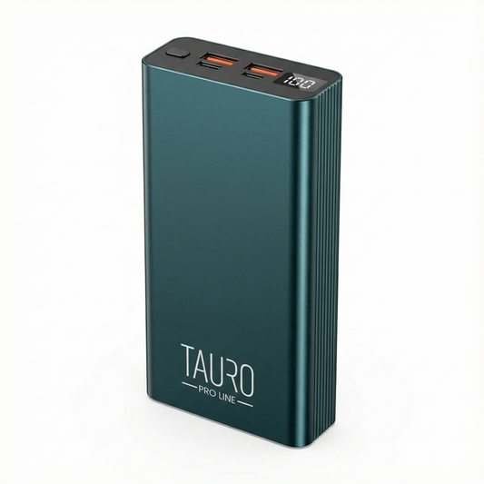 TAURO PRO LINE alumiiniumist kaasaskantav laadija (akupank) 22.5 W kiirlaadimine, 20000 mAh, hall