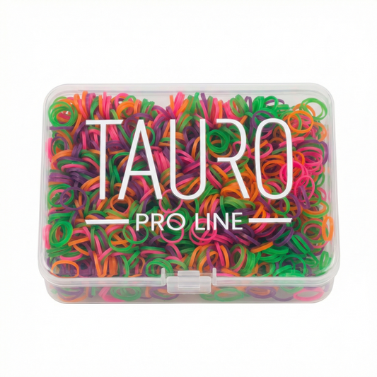 TAURO PRO LINE professionaalsed karvahoolduse kummipaelad, assortii värvid, 0,85 cm läbimõõt, 1200 tk