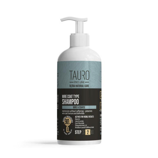 Tauro Pro Line Šampoon kareda karvaga koertele ja kassidele TAURO PRO LINE Ultra Natural Care Wire Coat Shampoo for dogs and cats, 1000ml