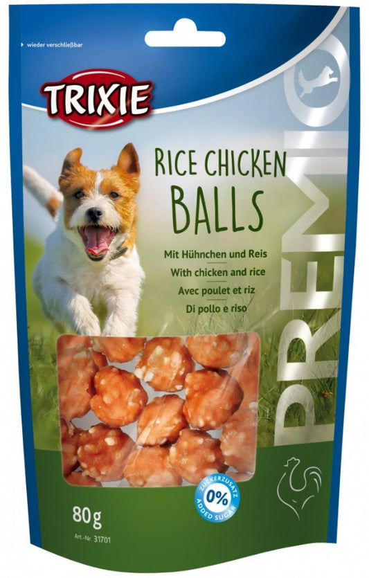PREMIO Rice Chicken Balls koerte täiendsööt kana ja riisi pallid, 80g