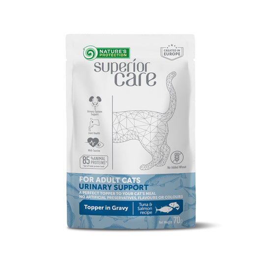 Nature's Protection Superior Care консервированная пищевая добавка для взрослых кошек всех пород, для поддержания здоровья мочевыделительной системы, с тунцом и лососем