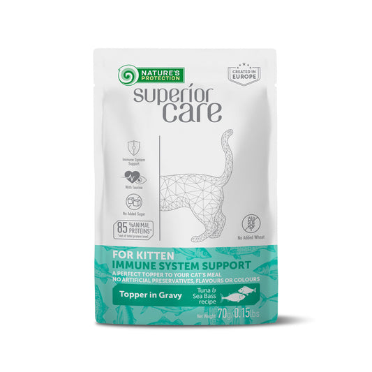 Nature's Protection Superior Care консервированная пищевая добавка для котят всех пород, для поддержания иммунной системы, с тунцом и морским окунем