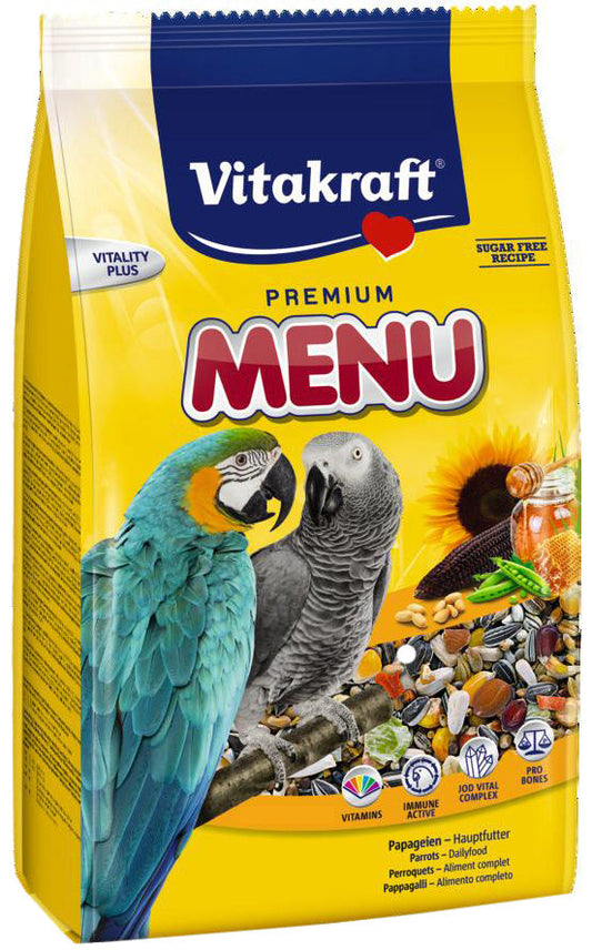 Vitakraft Menu Honig toit aaradele ja Aafrika hallpapagoidele