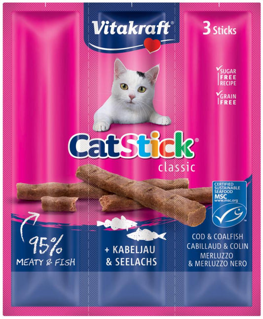 Vitakraft Cat-Stick Mini лакомство для кошек с треской и тунцом