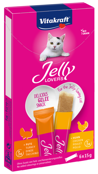 Vitakraft Jelly Lovers kормовые добавки - лакомства для кошек, с курицей и индейкой