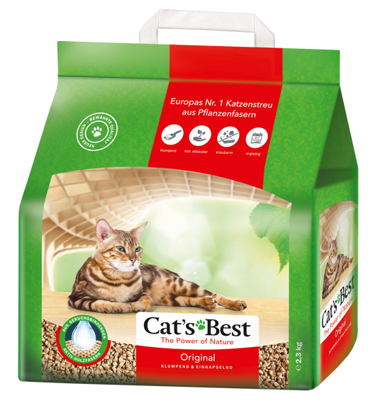 Jrs CAT‘S BEST ORIGINAL наполнитель для кошачьего туалета, древесный, комкующийся