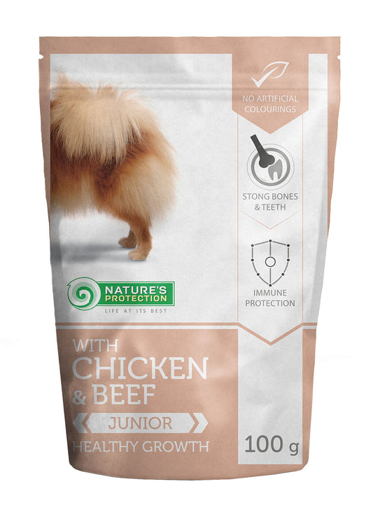 Nature's Protection Healthy growth Junior dog With chicken and beef, консервы для молодых собак с курицей и говядиной