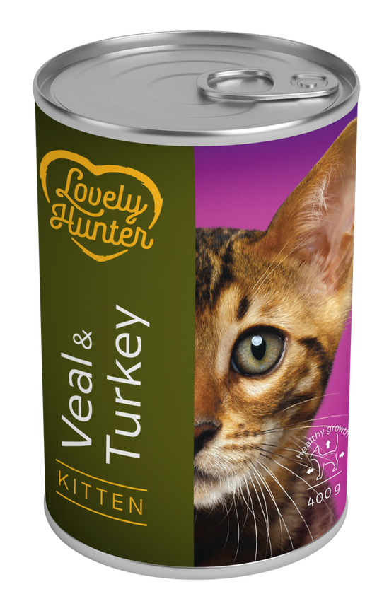 Lovely Hunter консервированный корм для молодых кошек, с телятиной и индюшатиной