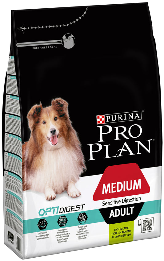 Pro Plan OPTIDIGEST сухой корм для взрослых собак средних пород с чувствительной системой пищеварения, с бараниной
